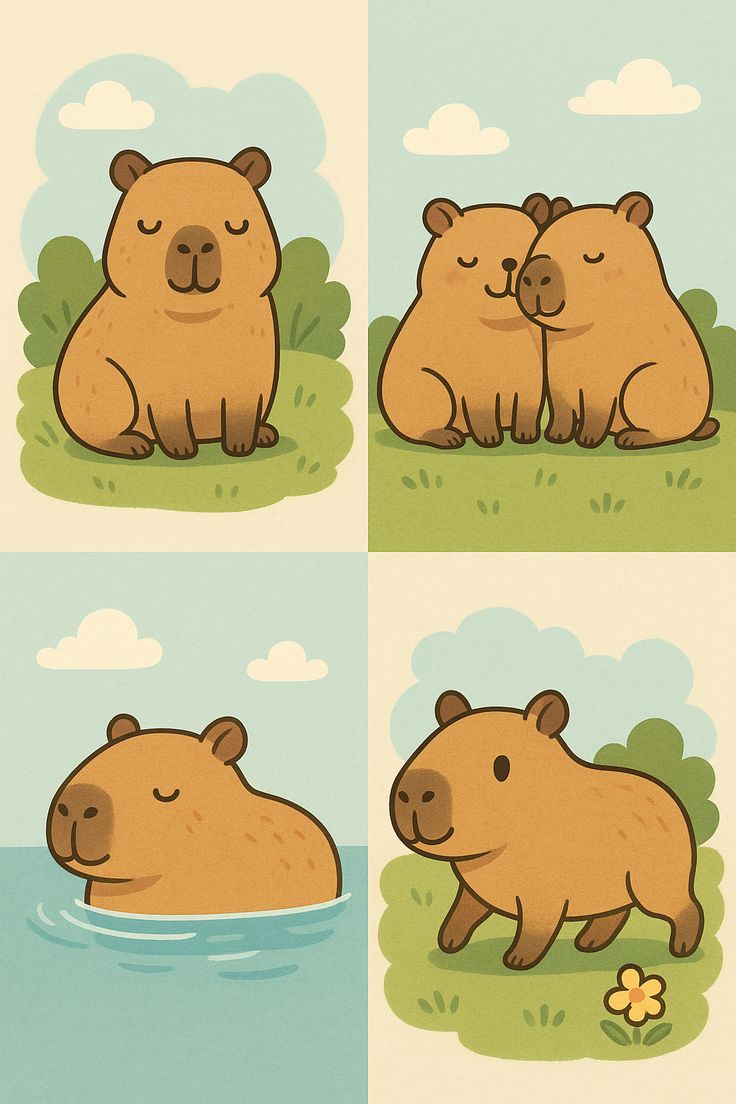 Vẽ tranh capybara đáng yêu
