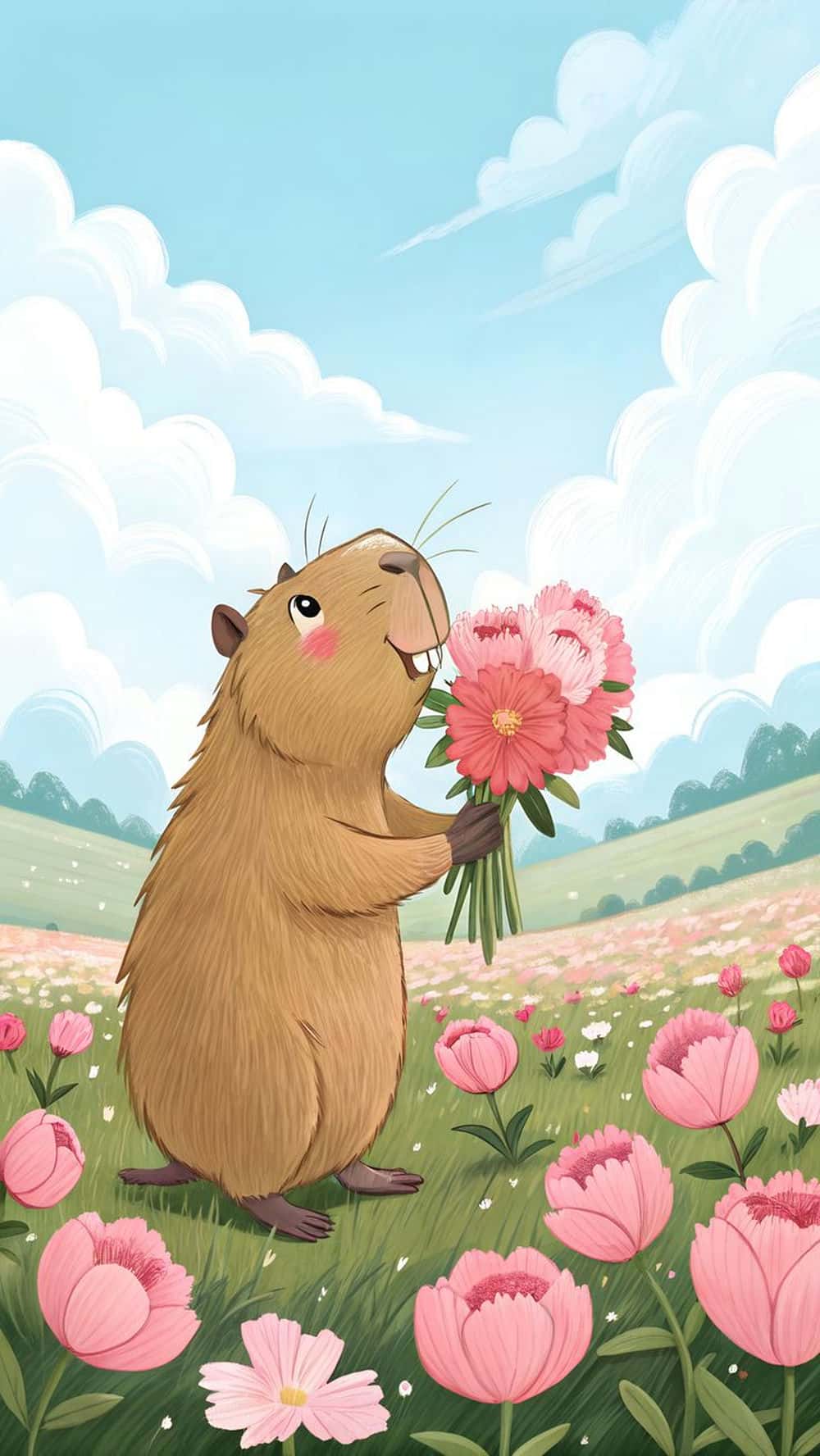 Vẽ tranh capybara dễ nhìn