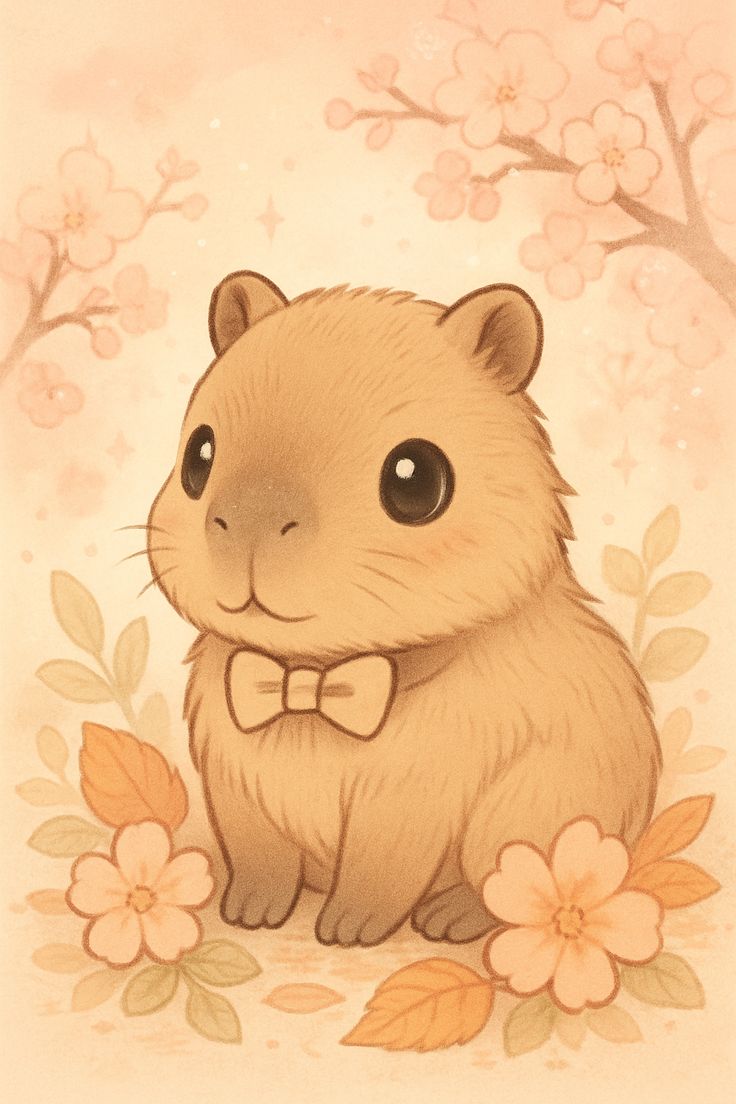 Vẽ tranh capybara ngây thơ