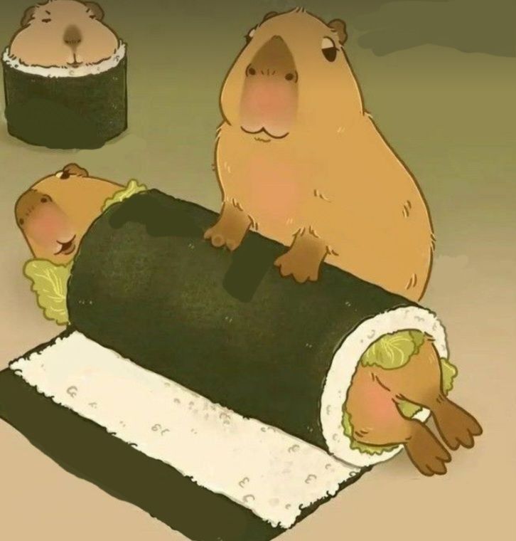 Vẽ tranh capybara ngộ nghĩnh