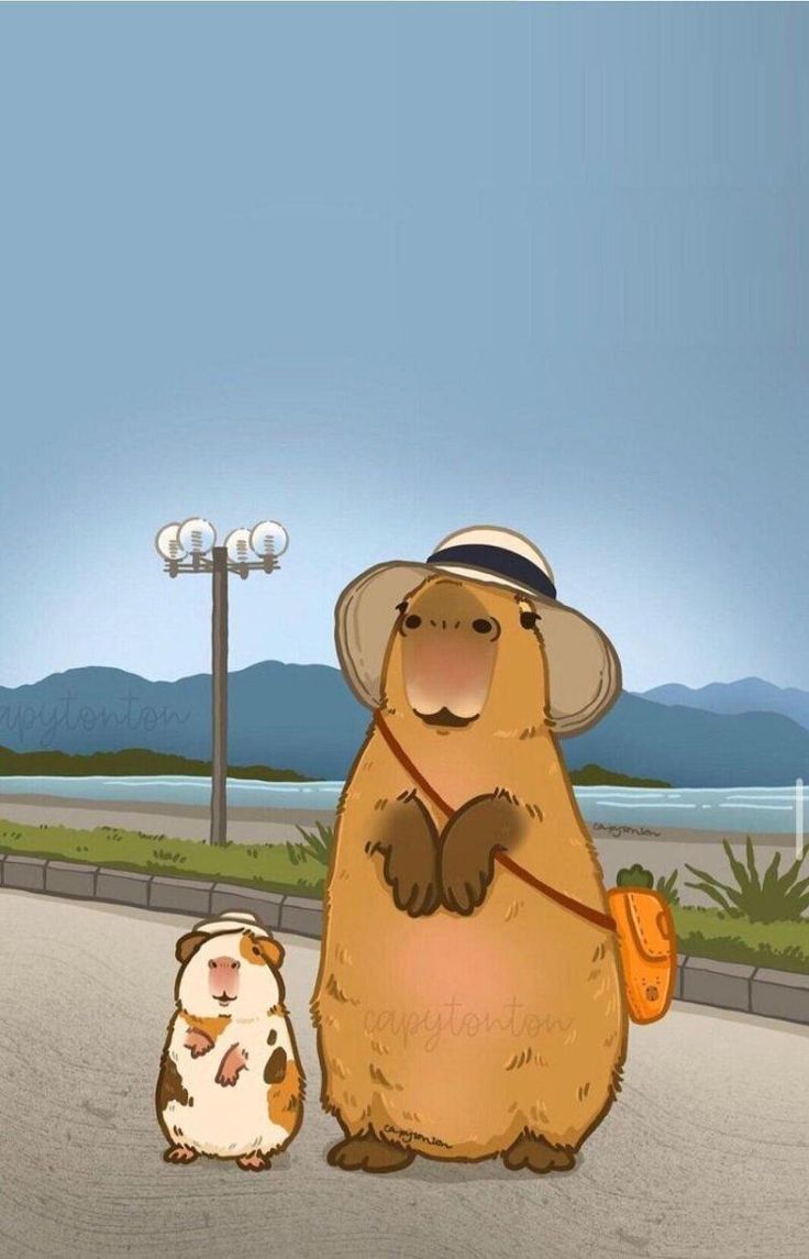 Vẽ tranh capybara vui nhộn