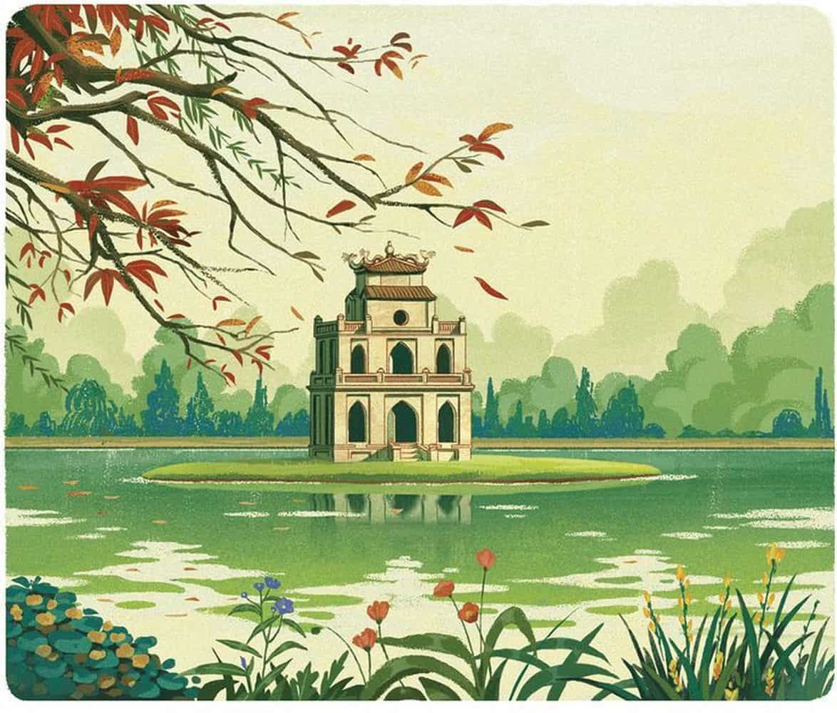 Vẽ tranh hồ gươm yên