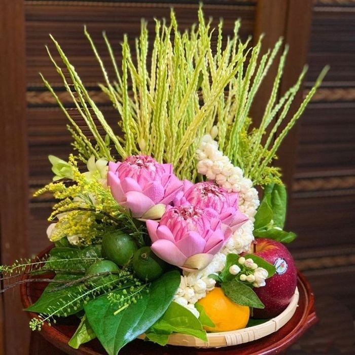 ảnh trang trí mâm ngũ quả đơn giản
