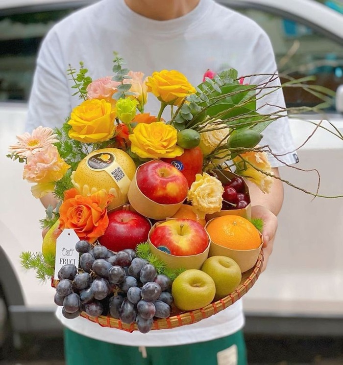ảnh trang trí mâm ngũ quả nhẹ nhàng