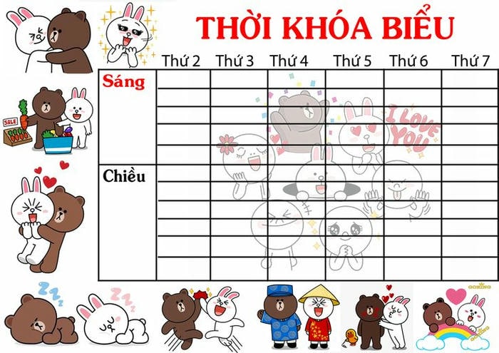 ảnh trang trí thời khóa biểu cấp 2 cực xinh