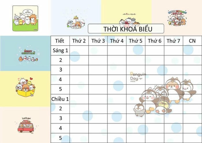 ảnh trang trí thời khóa biểu cấp 2 đẹp hd