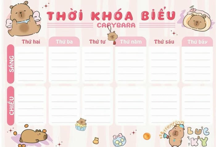 ảnh trang trí thời khóa biểu cấp 2 siêu đẹp