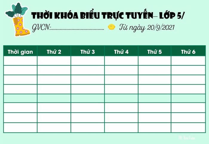 ảnh trang trí thời khóa biểu cấp 2 xinh nhất