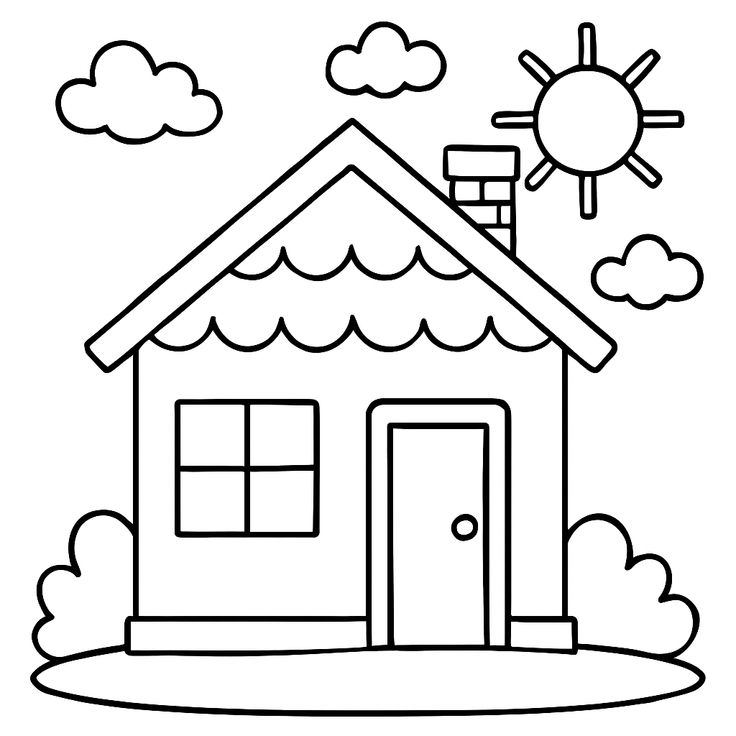 ngôi tranh nhà tô màu