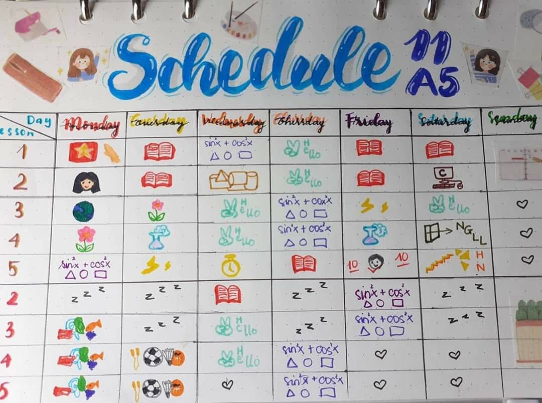 thiết kế bảng thời khóa