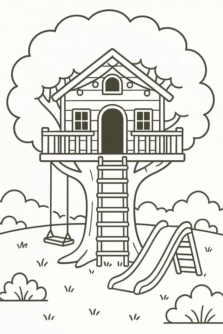 tô ngôi nhà tranh màu