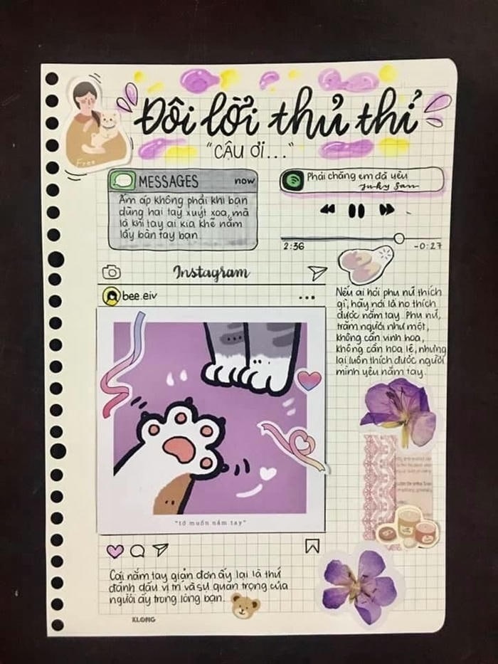 trang trí lưu bút siêu dễ thương