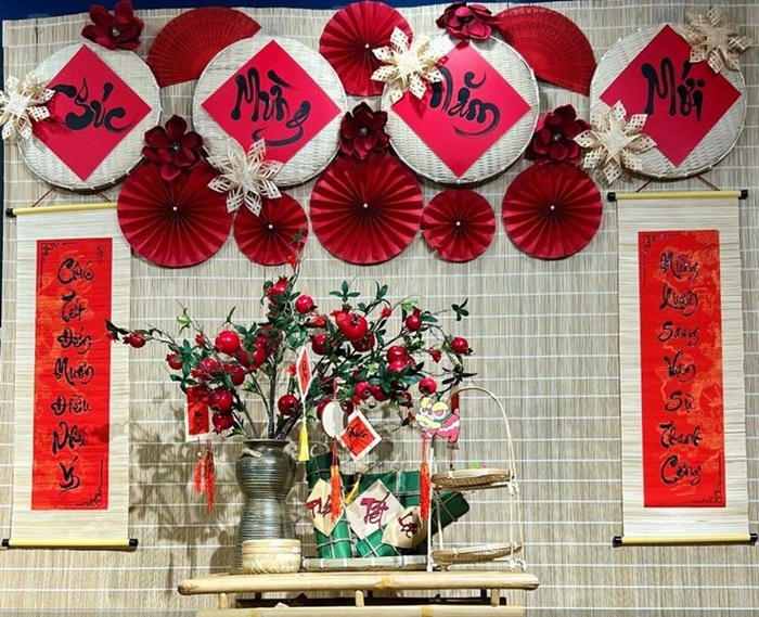 trang trí mành tết chất