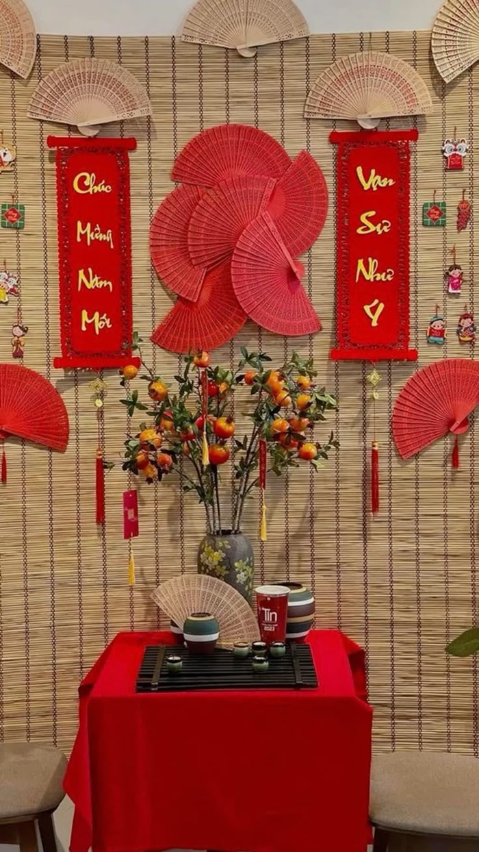 trang trí mành tết nhẹ nhàng