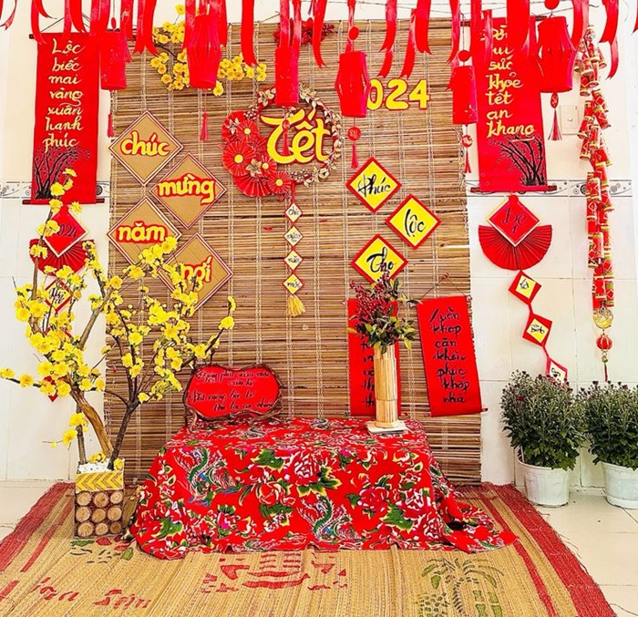 trang trí mành tết siêu đẹp