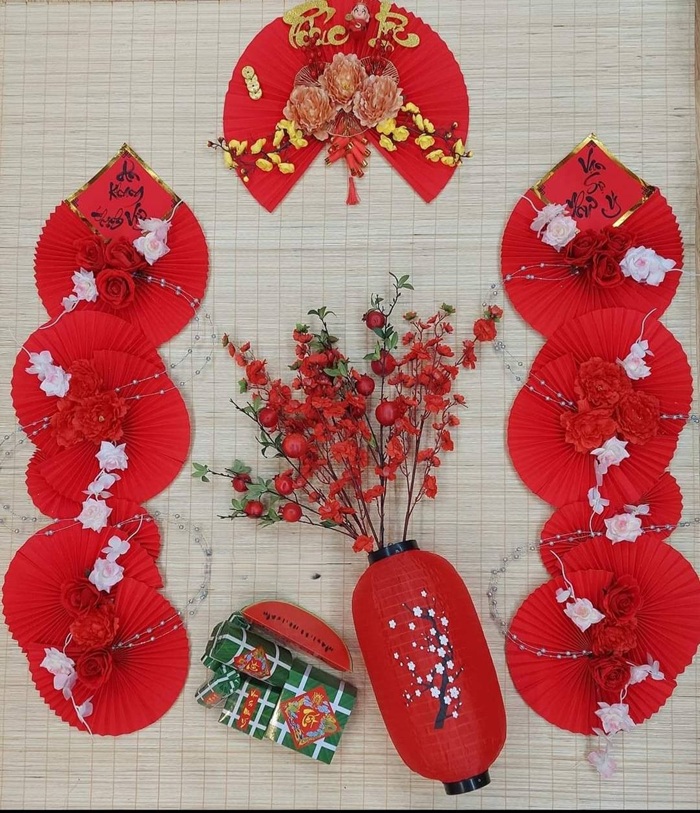 trang trí mành tết siêu đơn giản
