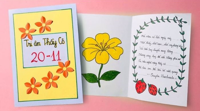 trang trí thiệp 20/11 cực đẹp