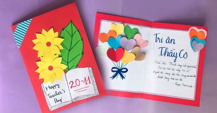 trang trí thiệp 20/11 đẹp