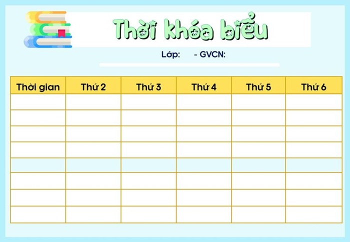 trang trí thời khóa biểu cấp 2 cực cute