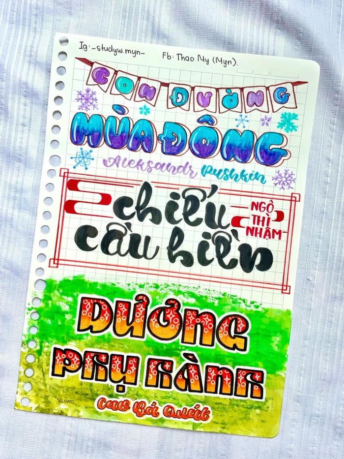 trang trí vở văn cực đẹp