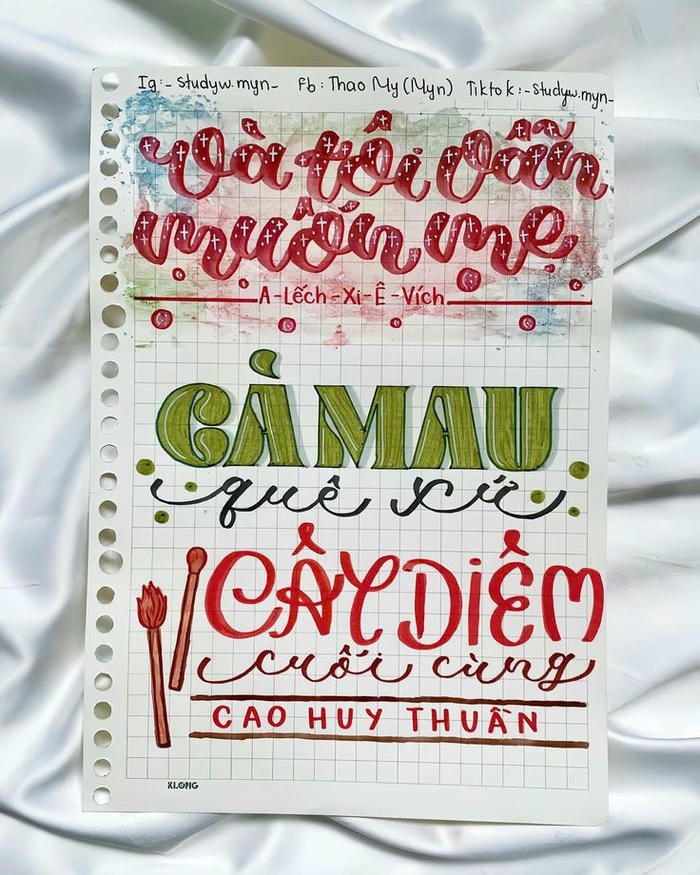 trang trí vở văn cực sáng tạo