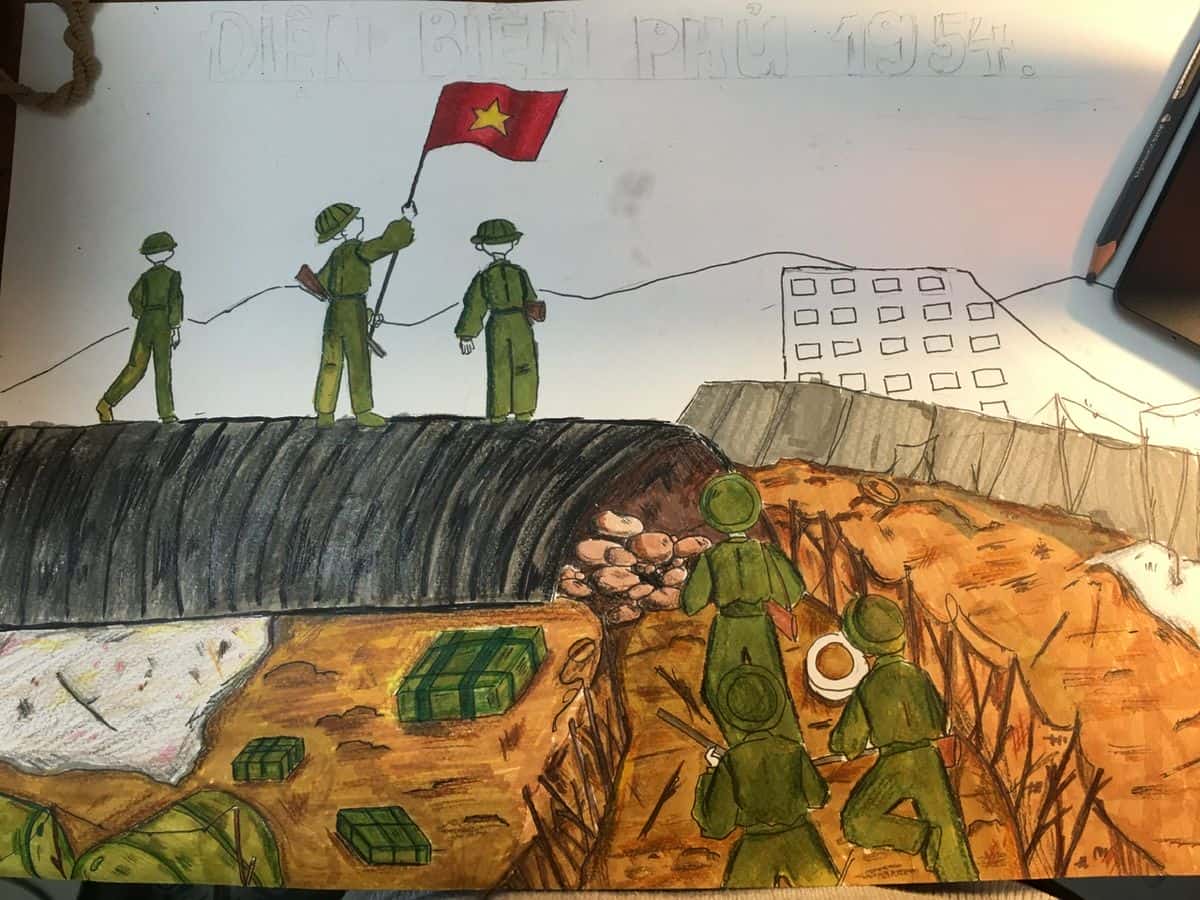 tranh chú bộ đội vẽ