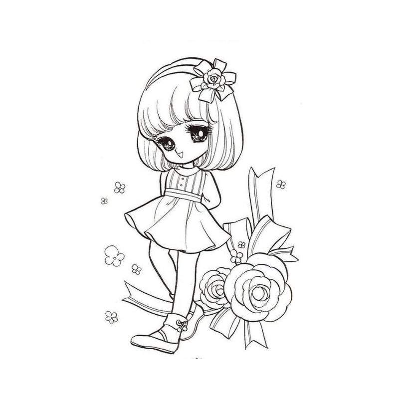 tranh to màu anime chibi cute