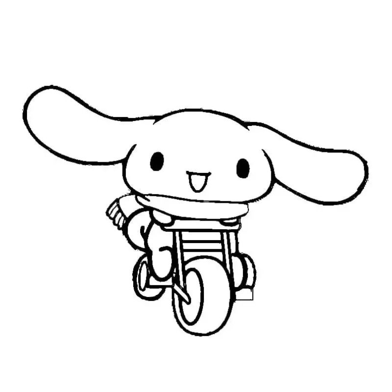 tranh tô màu cinnamoroll đạp