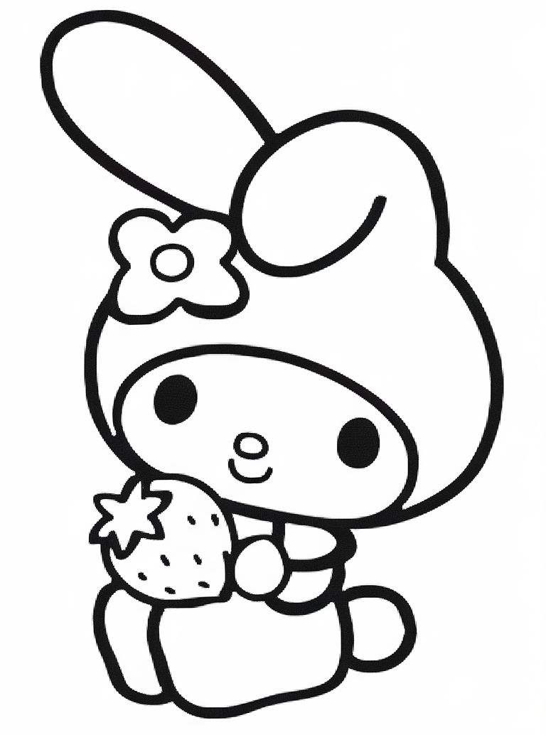 tranh tô màu cinnamoroll vui