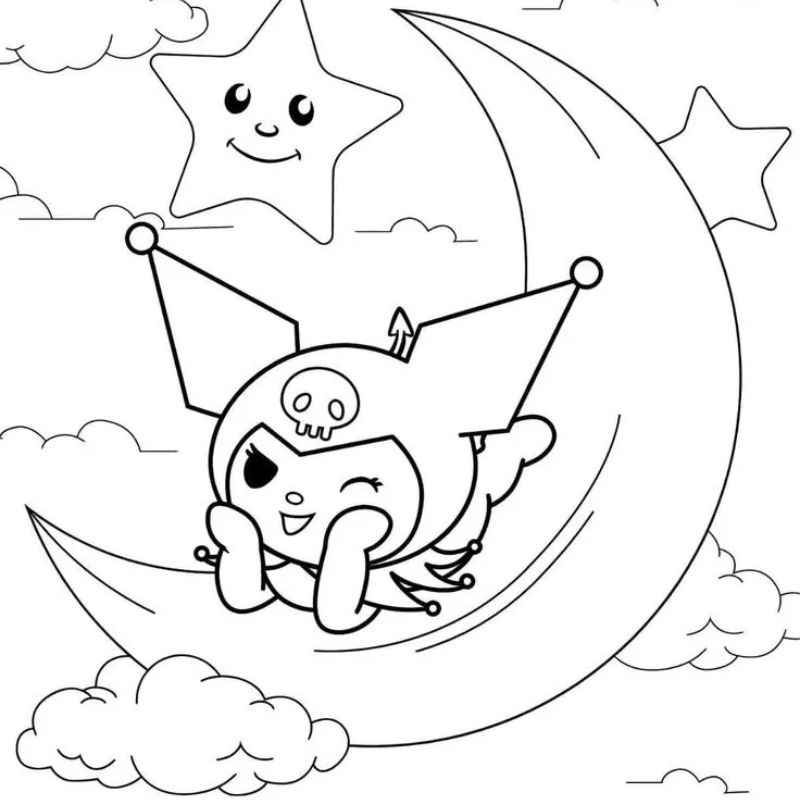 tranh to màu kuromi siêu cute