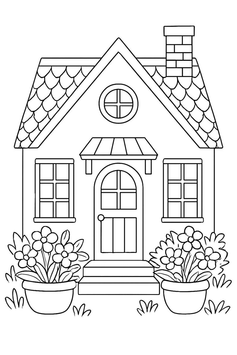 tranh tô màu ngôi nhà