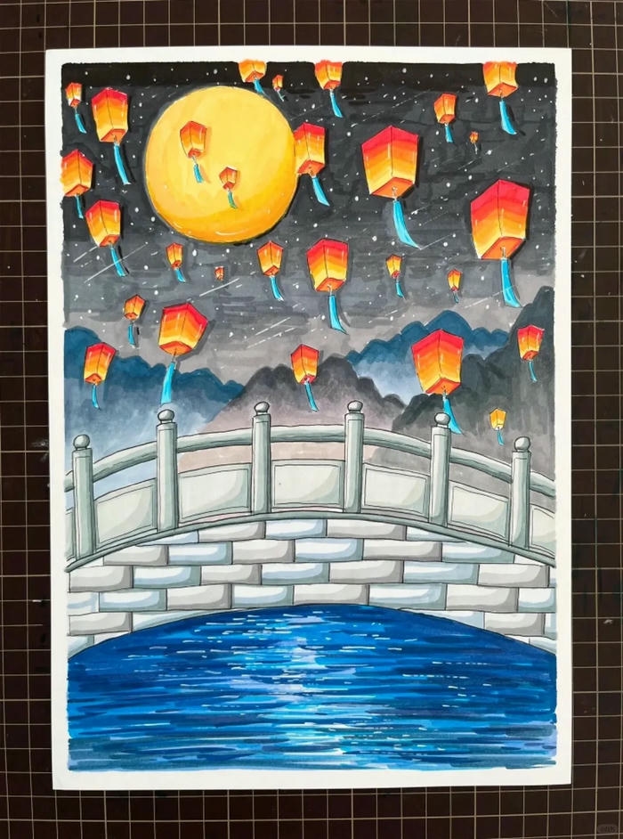 tranh vẽ phong cảnh đơn giản