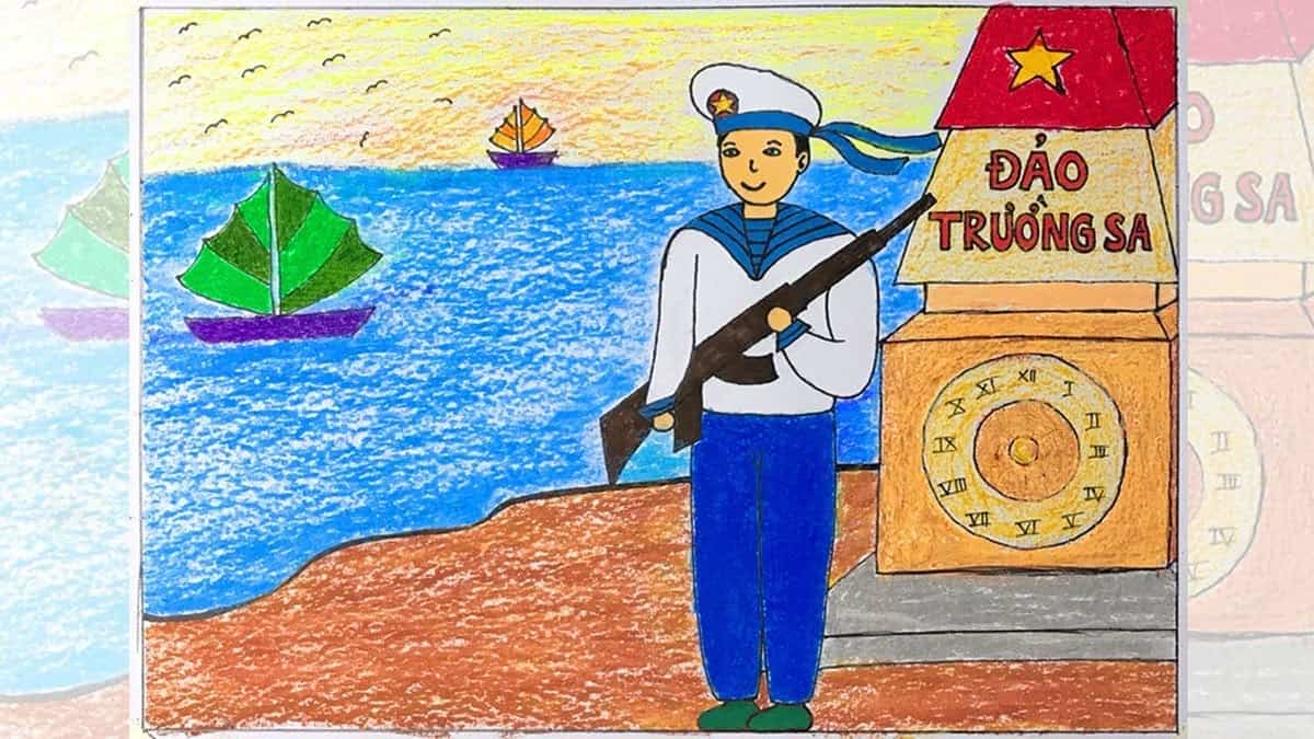 vẽ bộ đội chú tranh