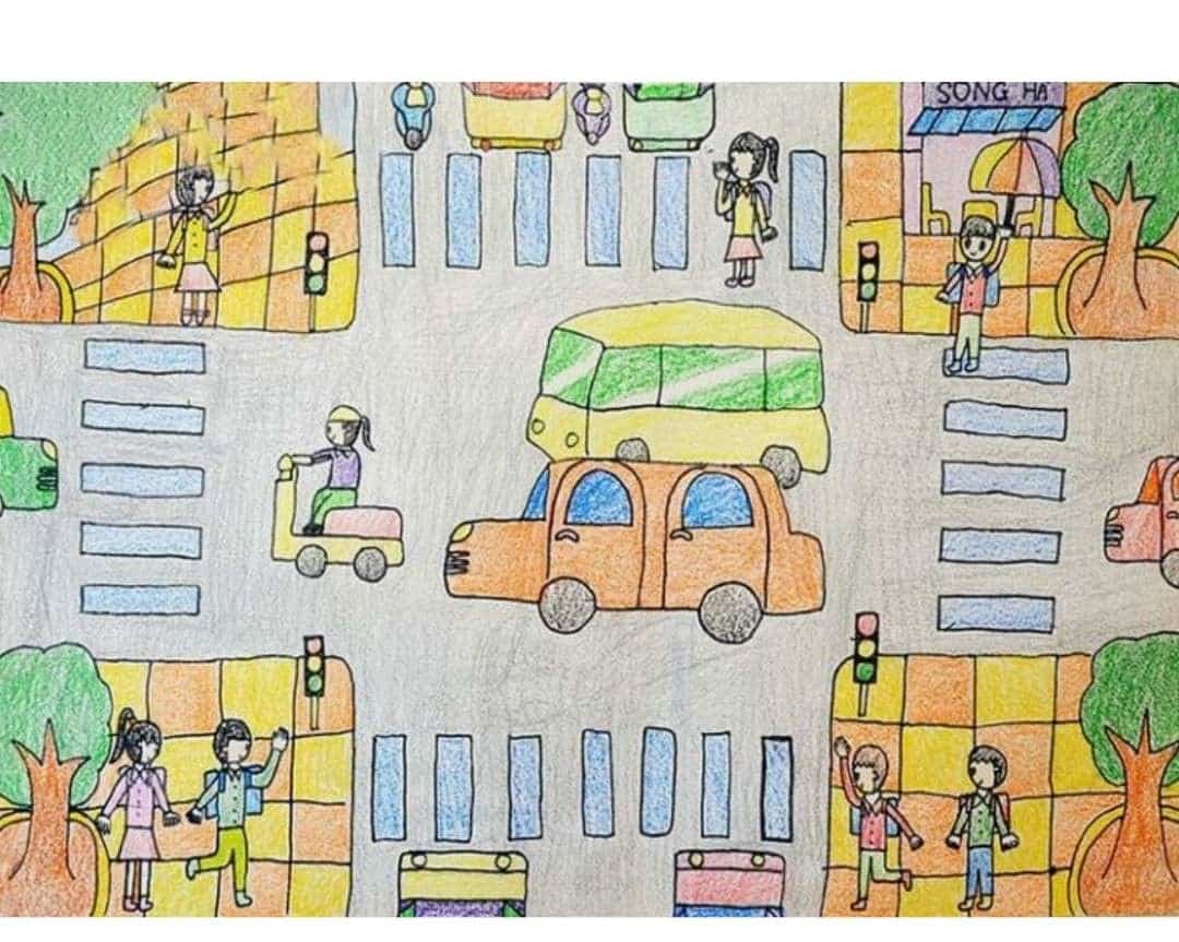 vẽ tranh an toàn đường