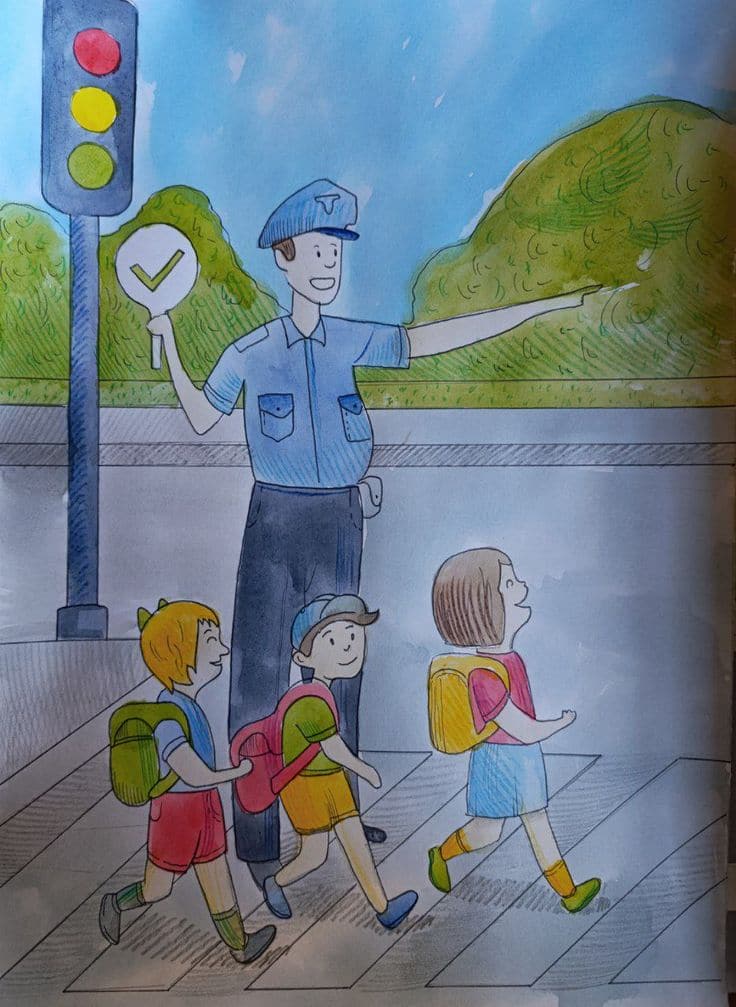 vẽ tranh an toàn học