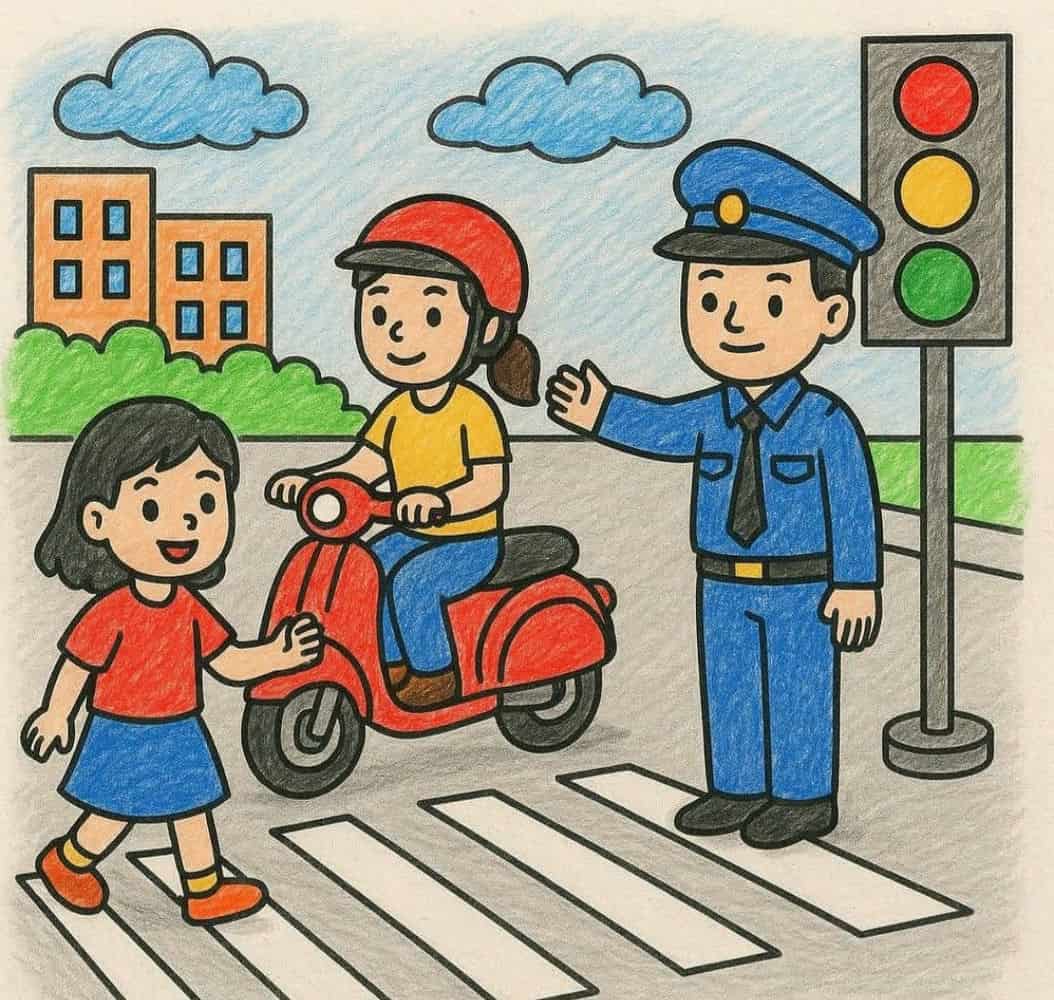 vẽ tranh an toàn phố