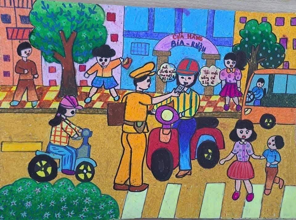 vẽ tranh an toàn trường