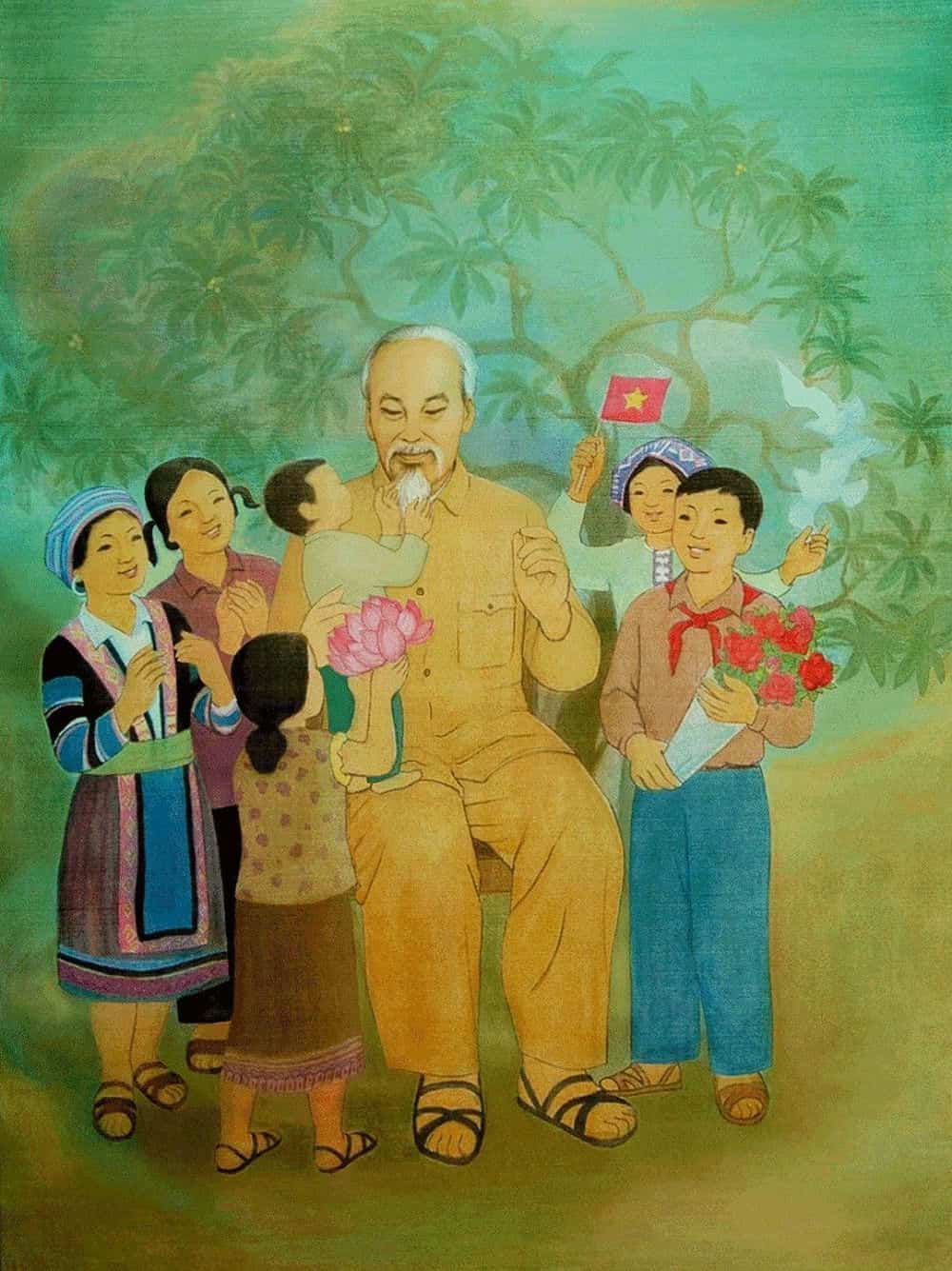 vẽ tranh bác hồ sáng