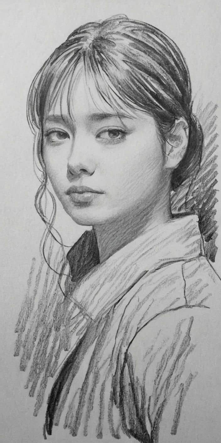 vẽ tranh chân dung xinh