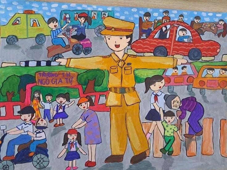 vẽ tranh giao thông vui