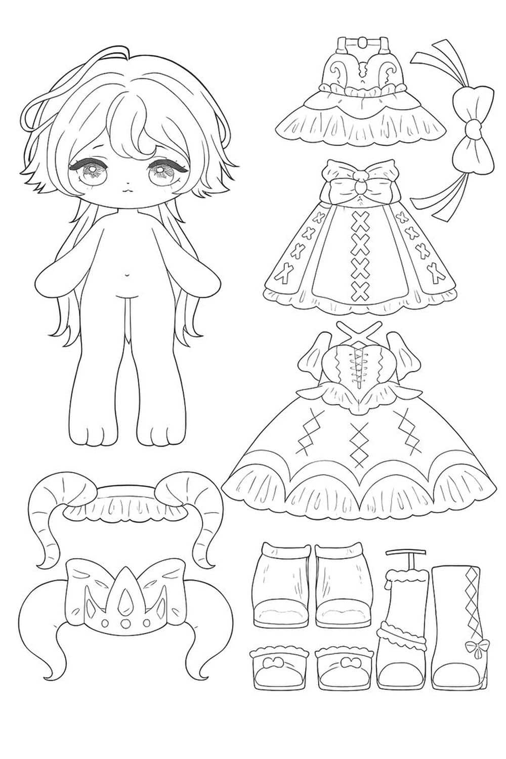 Búp bê giấy tô màu