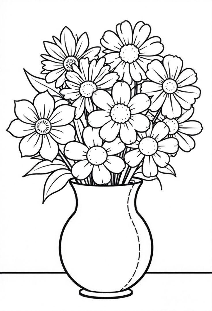 Tranh tô hoa bông màu