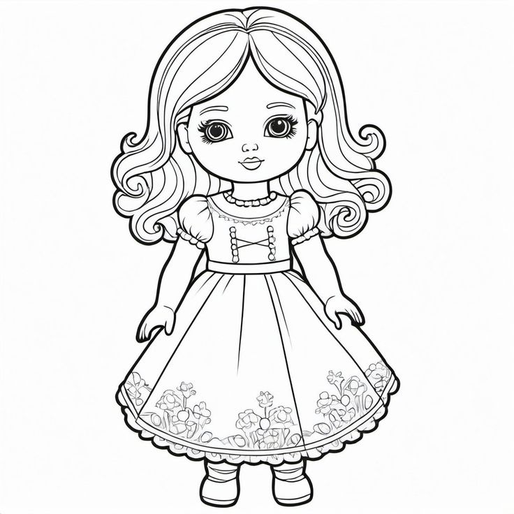 Tranh tô màu búp bé