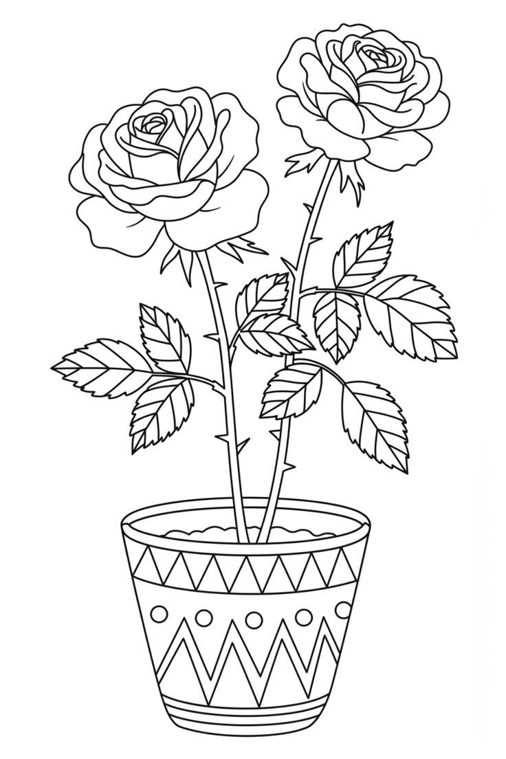 Tranh tô màu hoa nở
