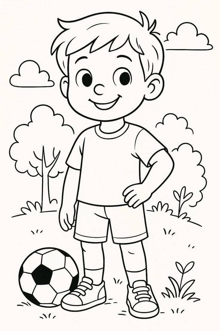 bé trai tranh tô màu