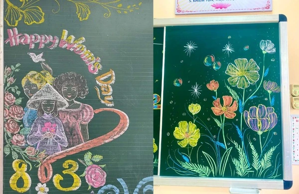 mẫu trang trí bảng 8 3 đơn giản