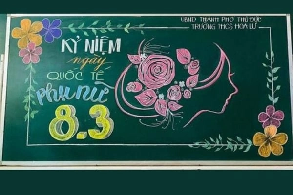 mẫu trang trí bảng 8/3