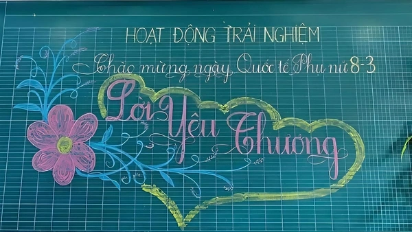 mẫu trang trí bảng ngày 8 3