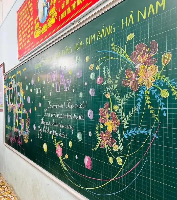 tổng kết năm học trang trí bảng đẹp đơn giản