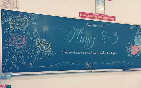 trang trí 8 3 trên bảng